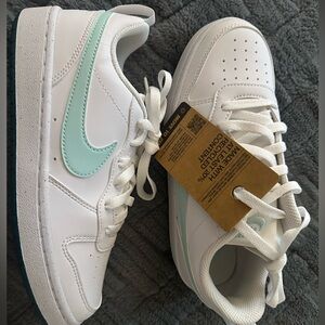 Nike White and Light Blue Athletic Shoes